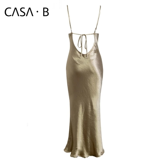 5⭐️CASA B | Adrienne Slip Dress in Champagne - Picture 9 of 12